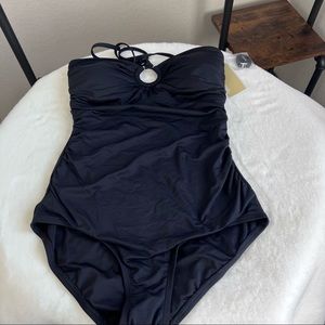 NWT Michael Kors Black One Piece Swimsuit Size 8 Swim Suit Beach Wear Designer